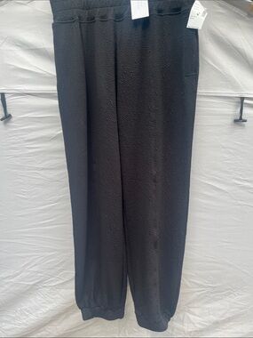 sundays Black Textured Joggers with Elastic Cuffs